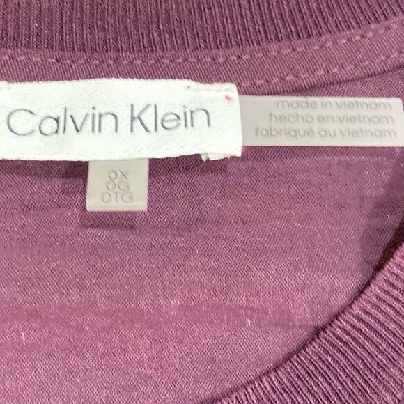 Calvin Klein sleeveless textured tank top in deep purple ribbed neckline size ox - Picture 11 of 12